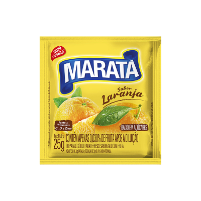 MARATÁ REFRESCO EM PÓ LARANJA CX C/ 15UND DE 25G